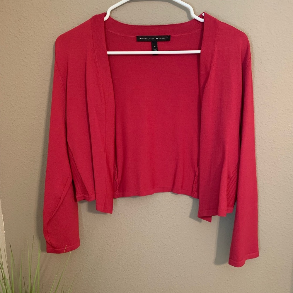 White House Black Market crop cardigan. Dark pink. Size M.